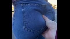 Big soft ass being groped in jeans